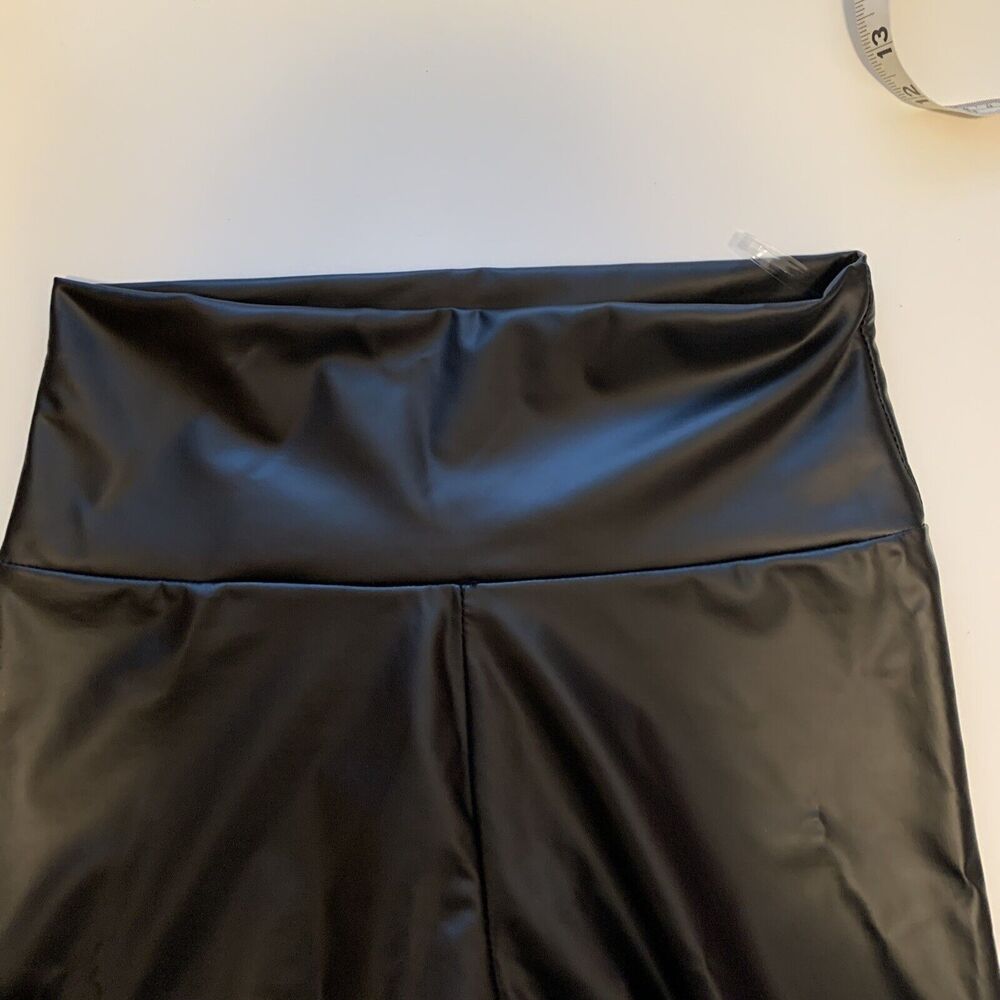 Zizibe Faux Leather High Waist Skinny Leggings-Large - Picture 2 of 3